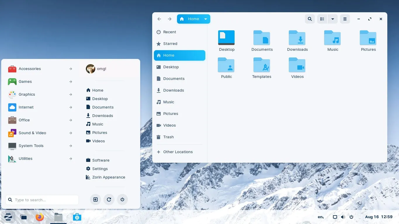 Navigating Files with the Zorin File Manager