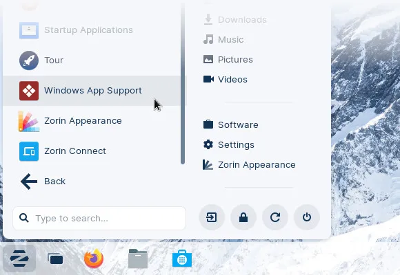 zorin os windows app support